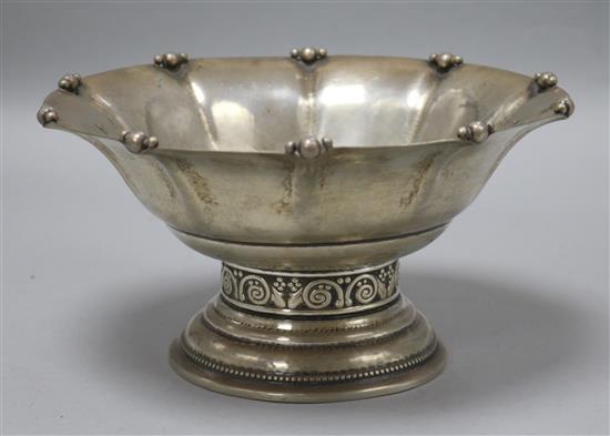 A 1920s Danish silver pedestal bowl, 11 oz.